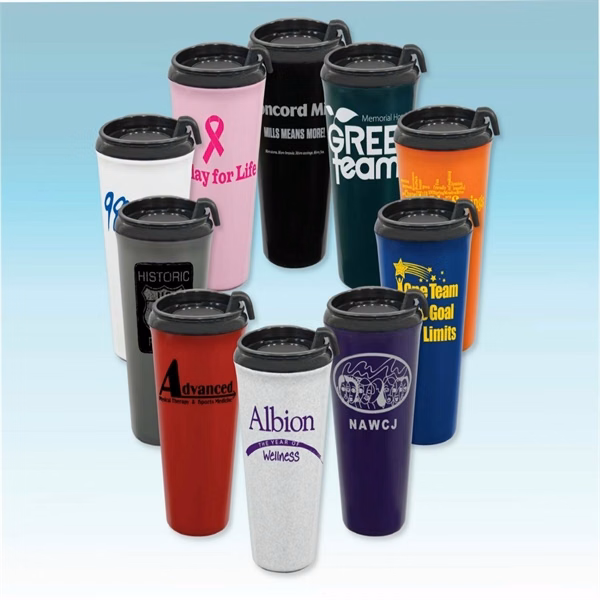 16 Oz. Double Wall Insulated Travel Tumbler w/ Black Slider
