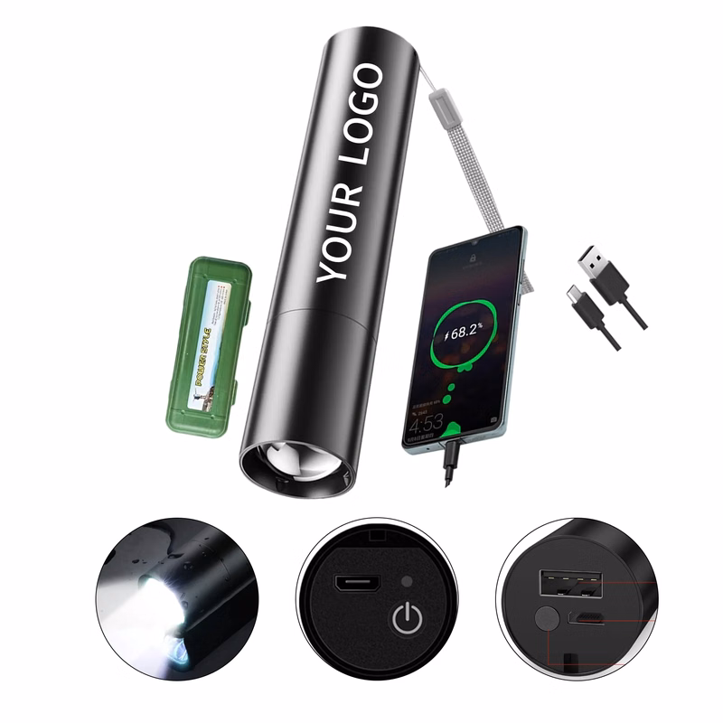 Outdoor 2-In-1 Flashlight Charging Bank