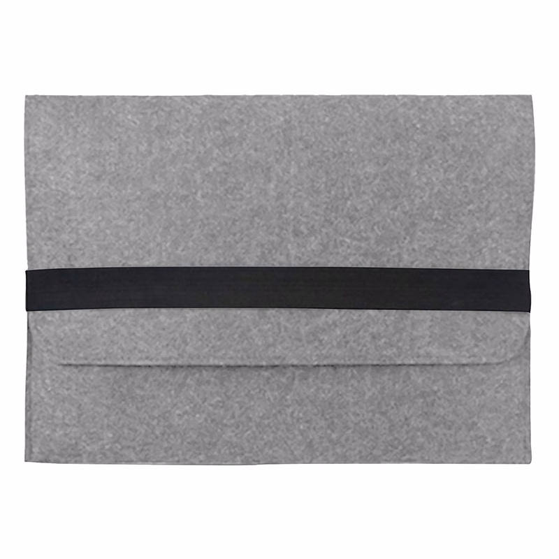 Felt Laptop Sleeve with Flip Top Elastic Band Closure