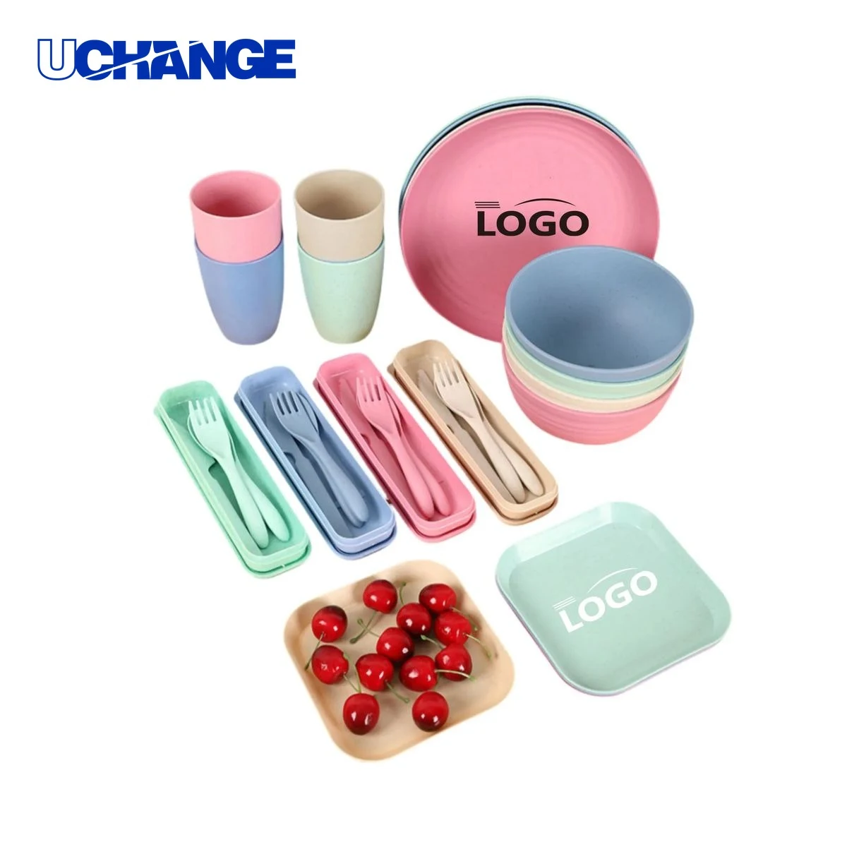 Wheat Straw Dinnerware Set for Daily Dining Use 1