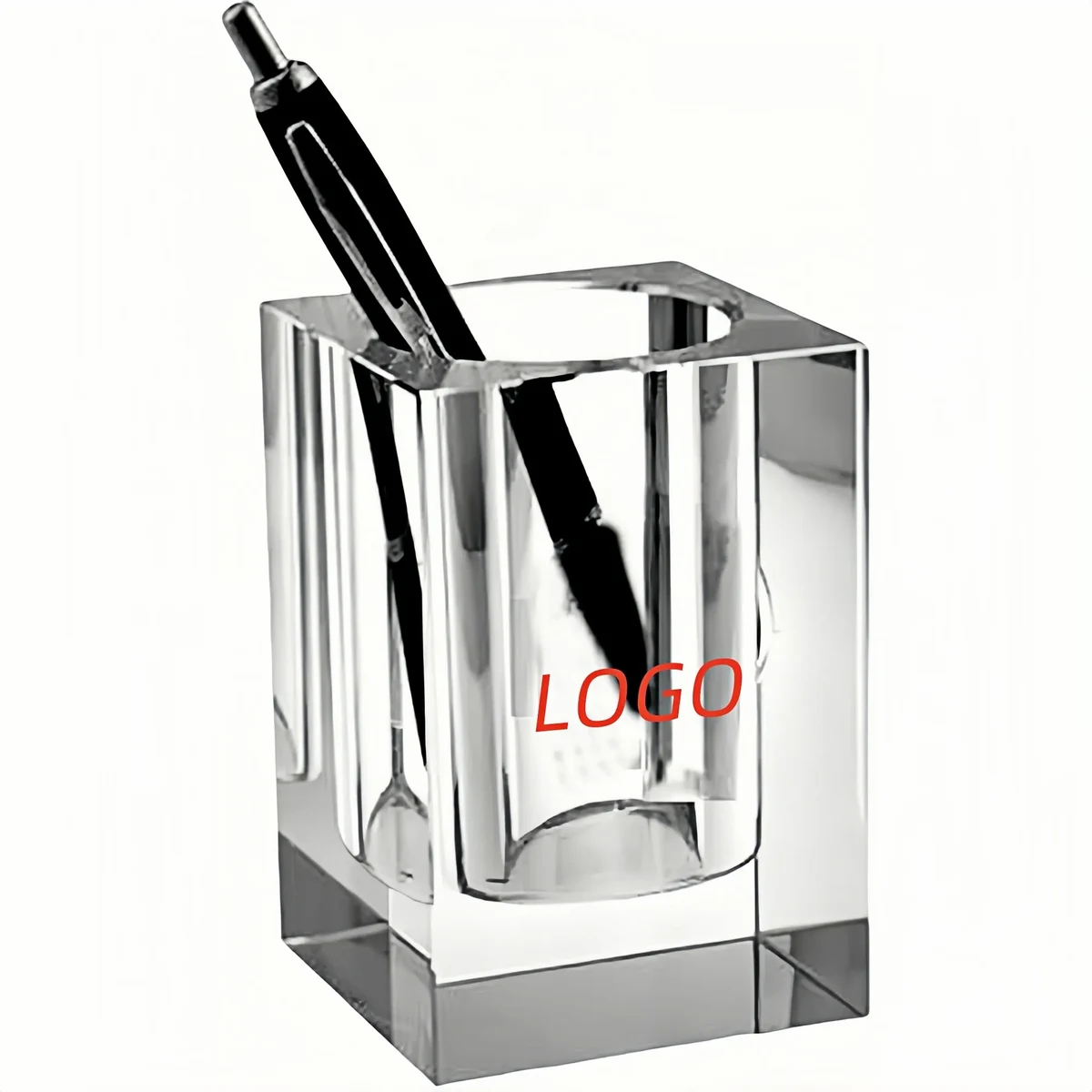Clear Glass Pen Holder 1