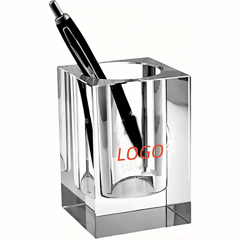 Clear Glass Pen Holder
