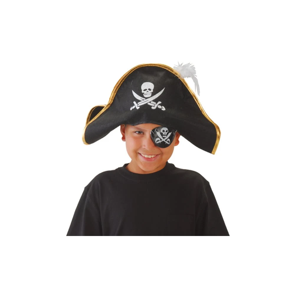 Feather Pirate Hat - Black 1