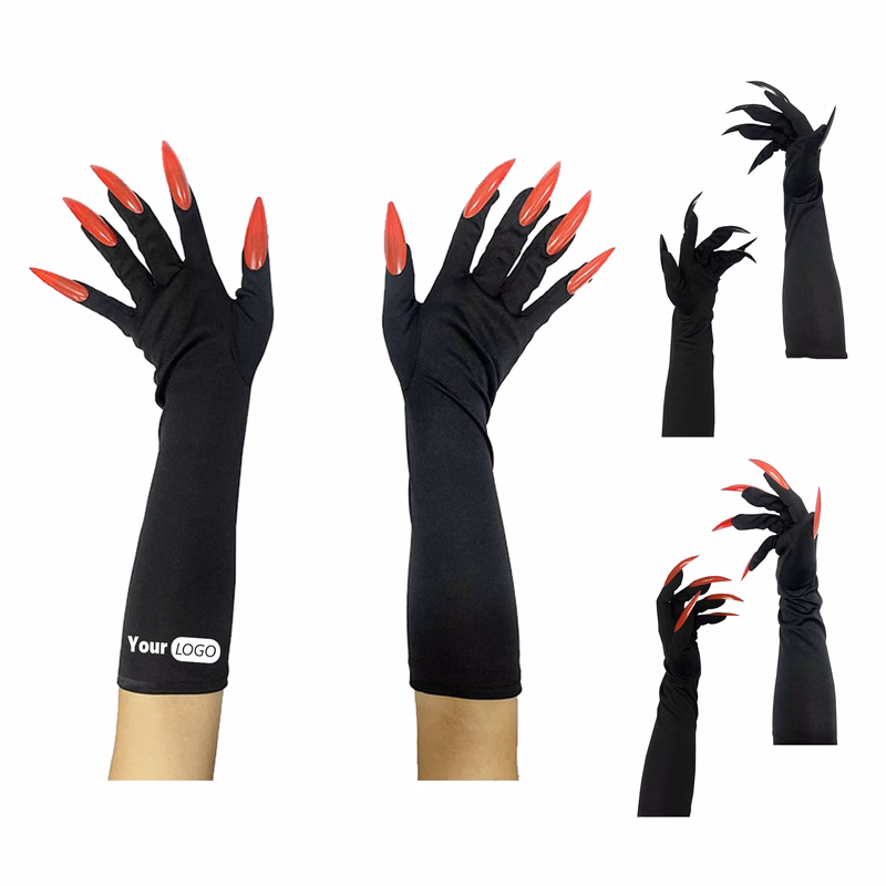 Long Witch Nails Halloween Gloves