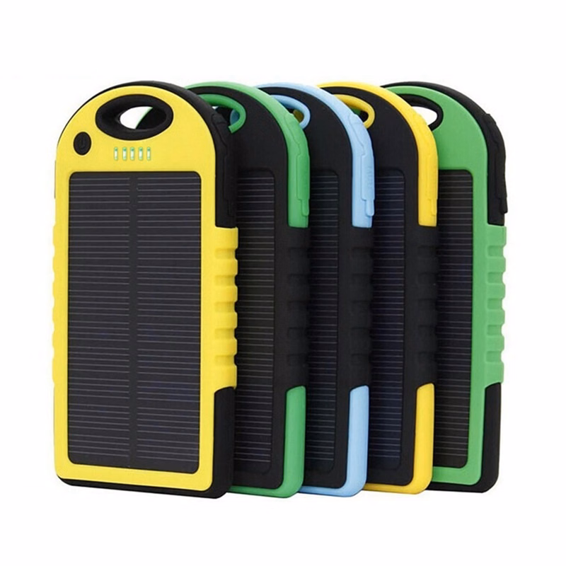 5000 mAh Solar Energy Power Bank with LED Light