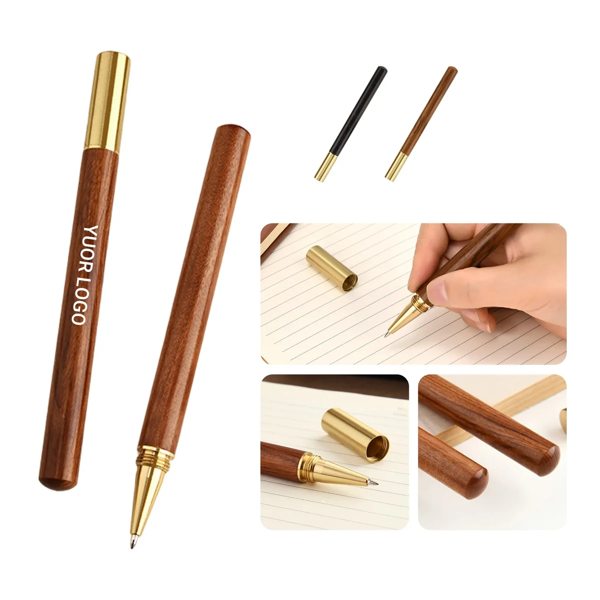 Brass and Rosewood Business Pen with Twist Cap 1
