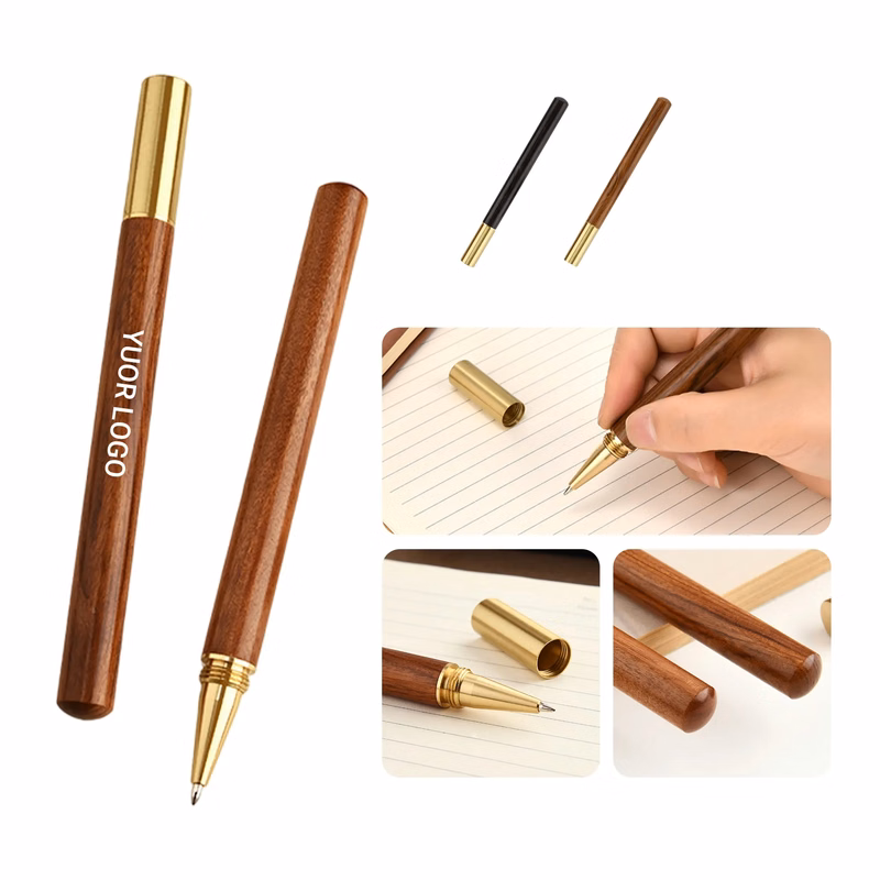 Brass and Rosewood Business Pen with Twist Cap