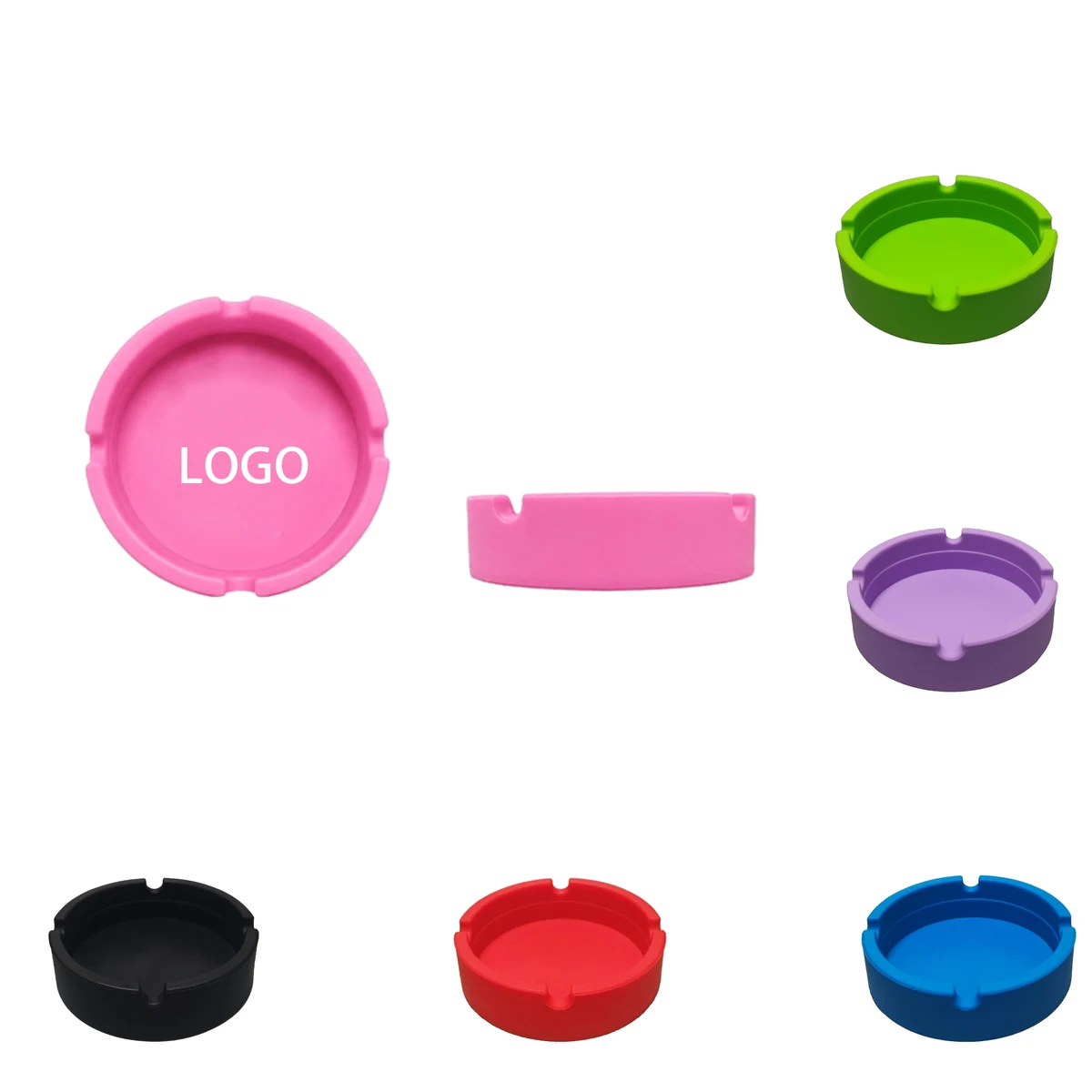Solid Color Round Silicone Ashtray 1