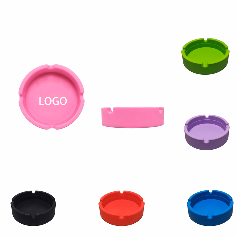 Solid Color Round Silicone Ashtray