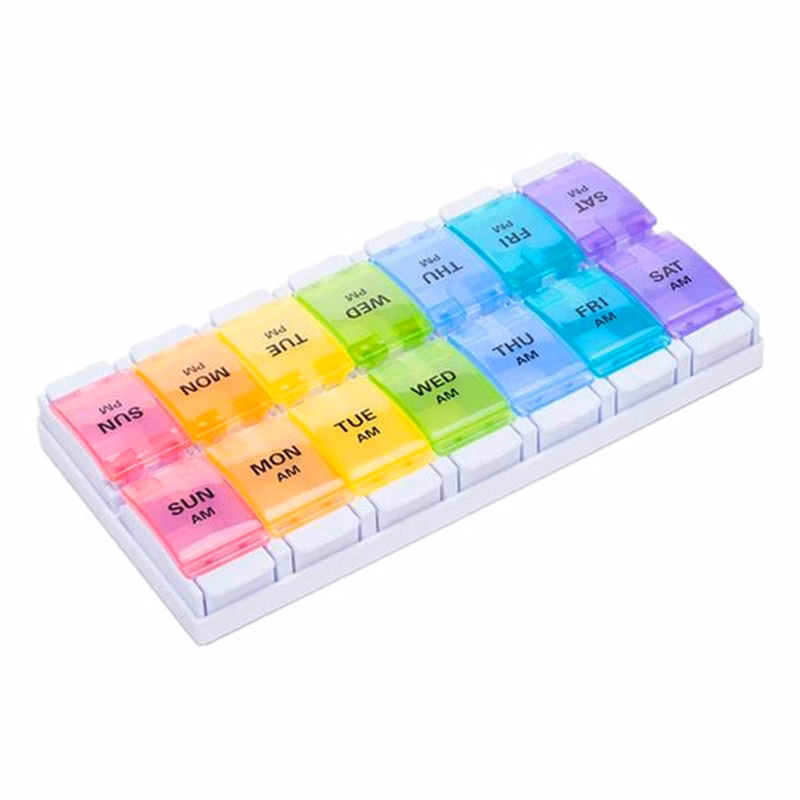 Push Button 7-Day Pill AM/PM compartments help you to easily plan