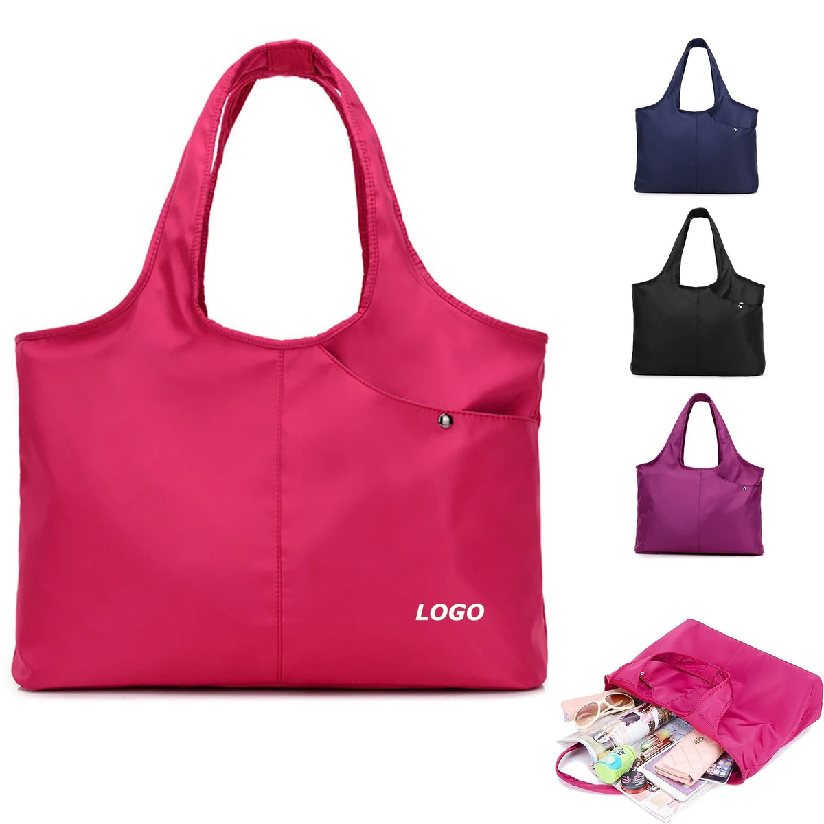 Nylon Large Tote Shoulder Handbag 1