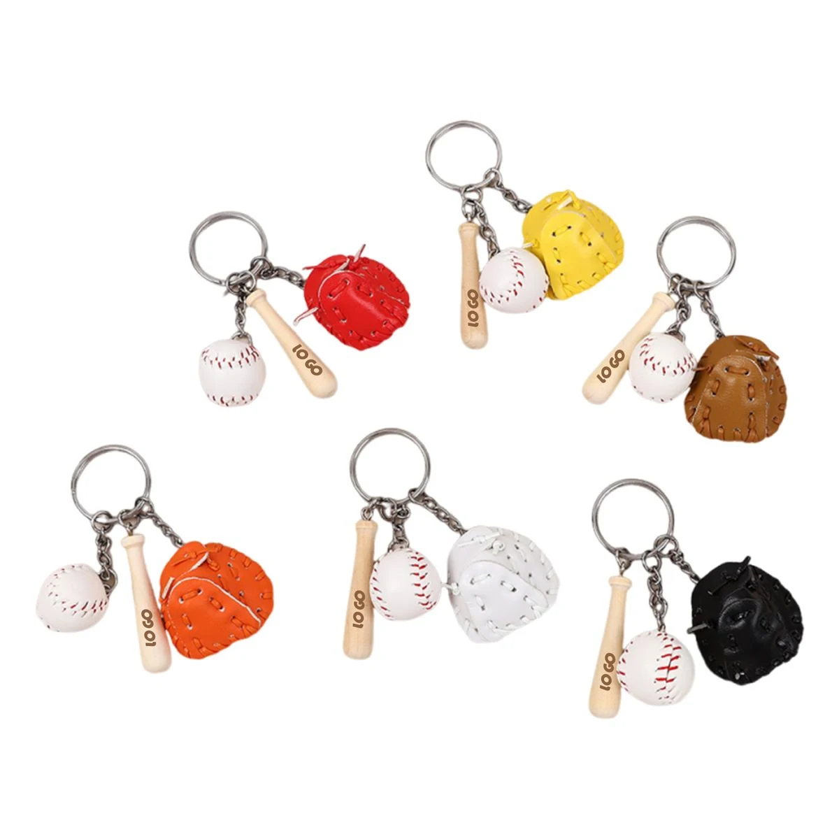 Custom Logo Baseball Keychain Set 1
