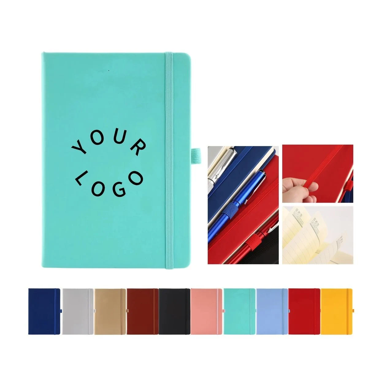 A5 Leather Notebook with Strap Closure and 200 Pages 1