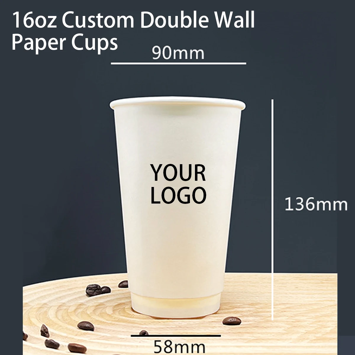 16oz Custom Double Wall Paper Cups 1