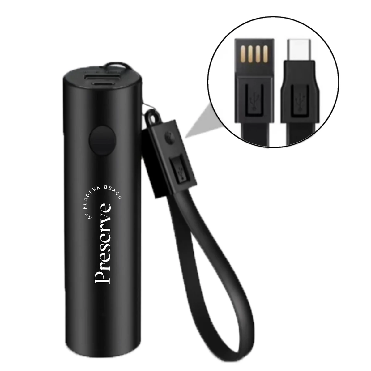 5,000 mAh 18W Power Bank w/ Flashlight & Charging Cable Strap 1