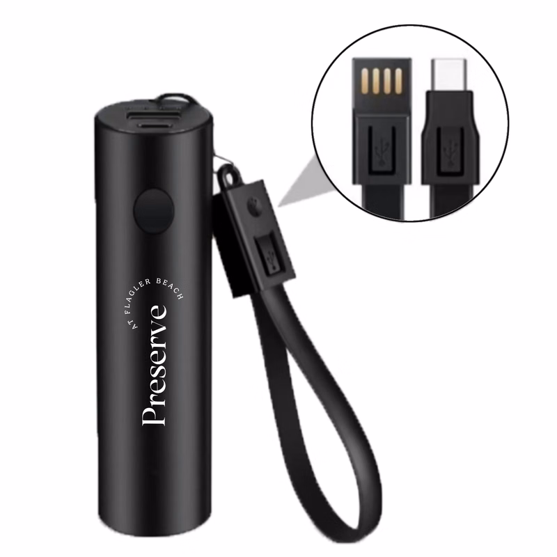 5,000 mAh 18W Power Bank w/ Flashlight & Charging Cable Strap