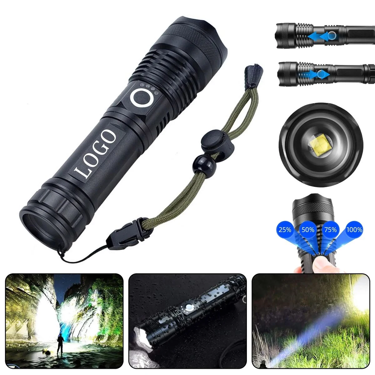 100000 High Lumens Usb Rechargeable Flashlights 1