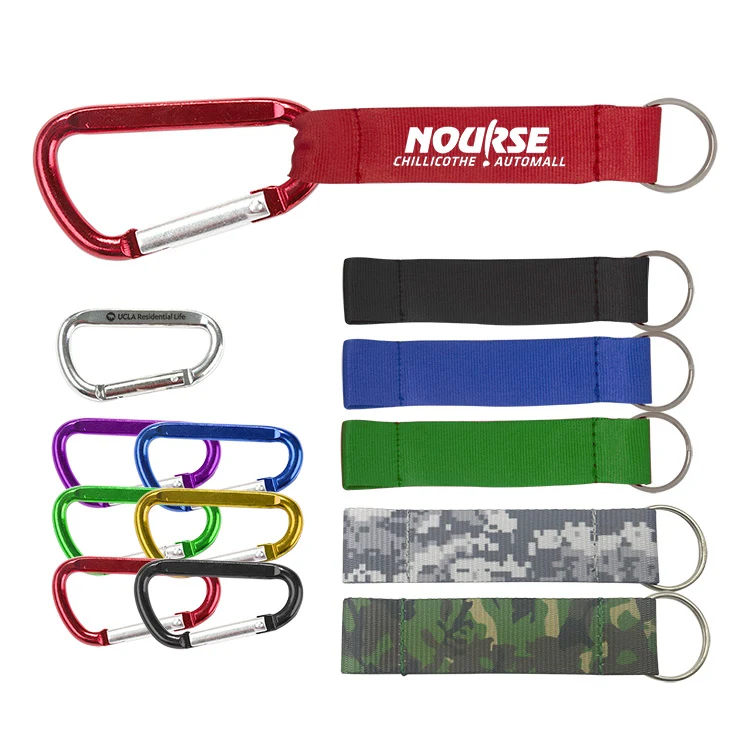 3-1/8" Carabiner W/Printed Strap (keychain, key chains) 1