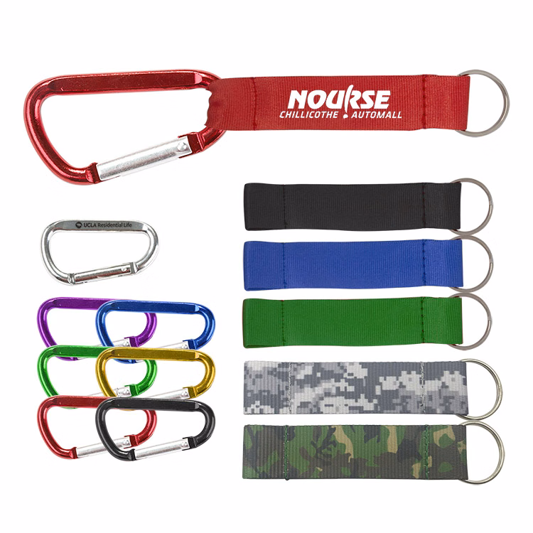 3-1/8" Carabiner W/Printed Strap (keychain, key chains)