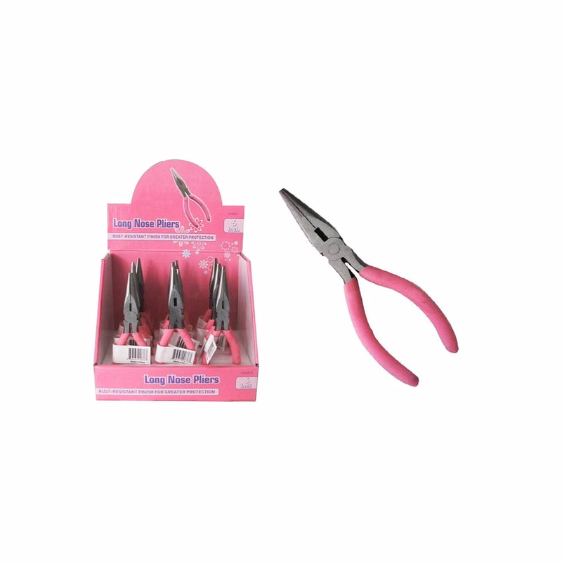 Long Nose Pliers Pink 6"