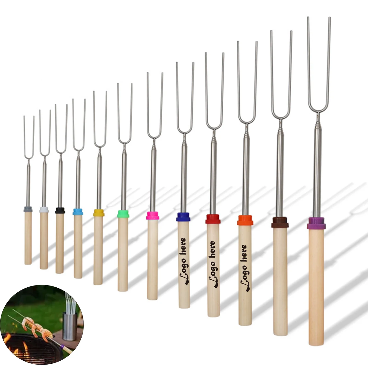 Extendable BBQ Grill Fork 1