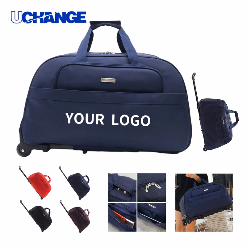 Nylon Wheeled Duffel Travel Bag Carrier with Retractable Handle 22.5 Inches