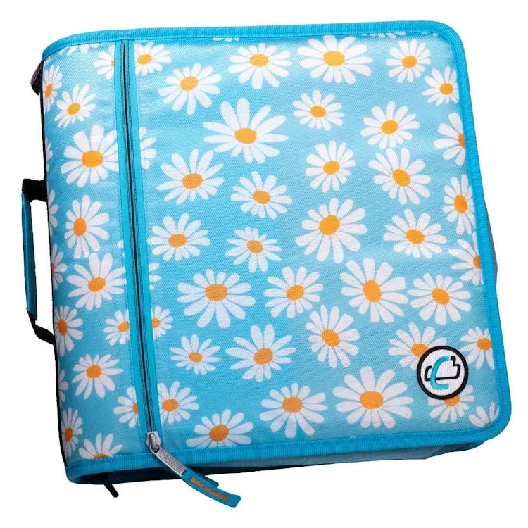 Case-It Mighty Zip Tab Binder - Daisy Blue 3" 1