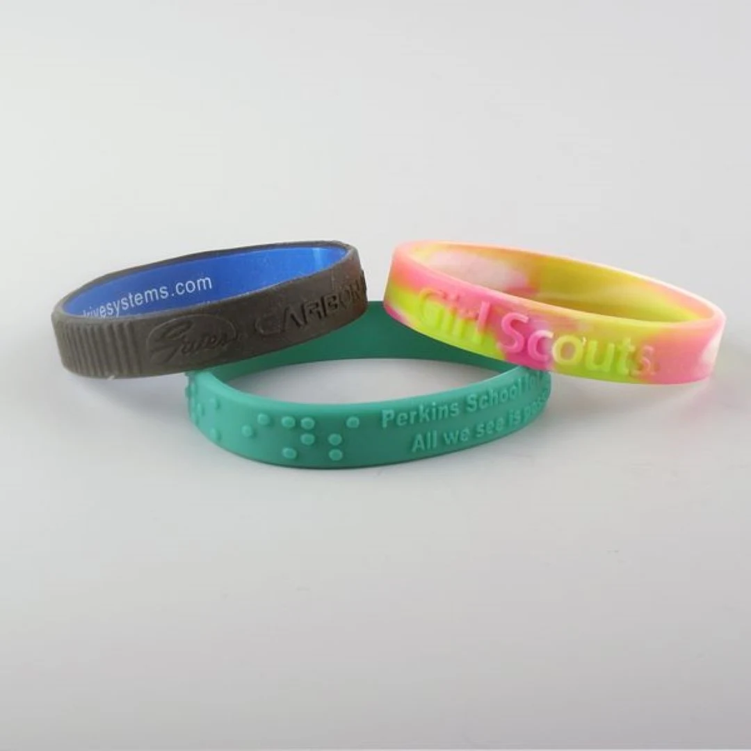 Custom Design Embossed Silicone Bracelet 1