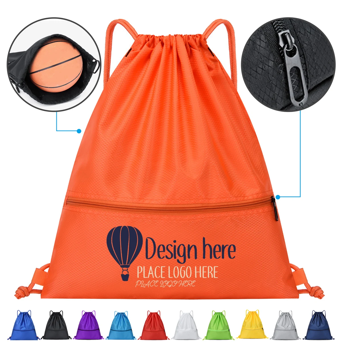 Multi-Color Basketball Backpack with Pockets 1