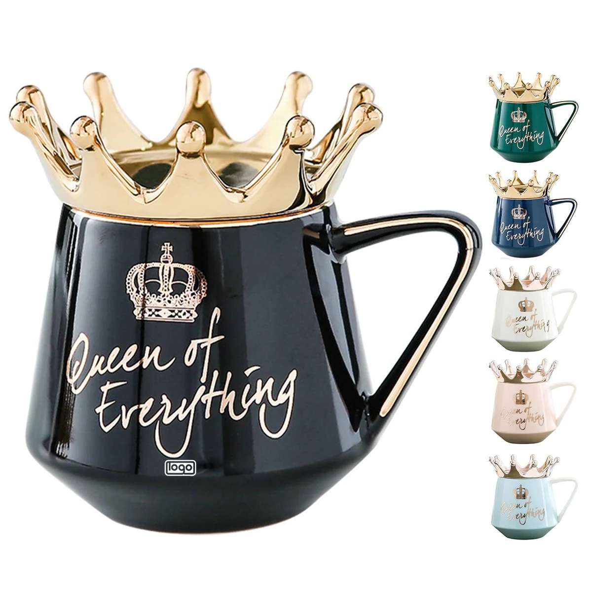 12oz Lead Free Crown Lid Ceramic Mug 1