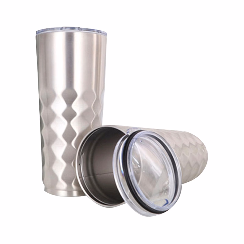 30OZ Silver Rhombus Insulated Vacuum Travel Mug