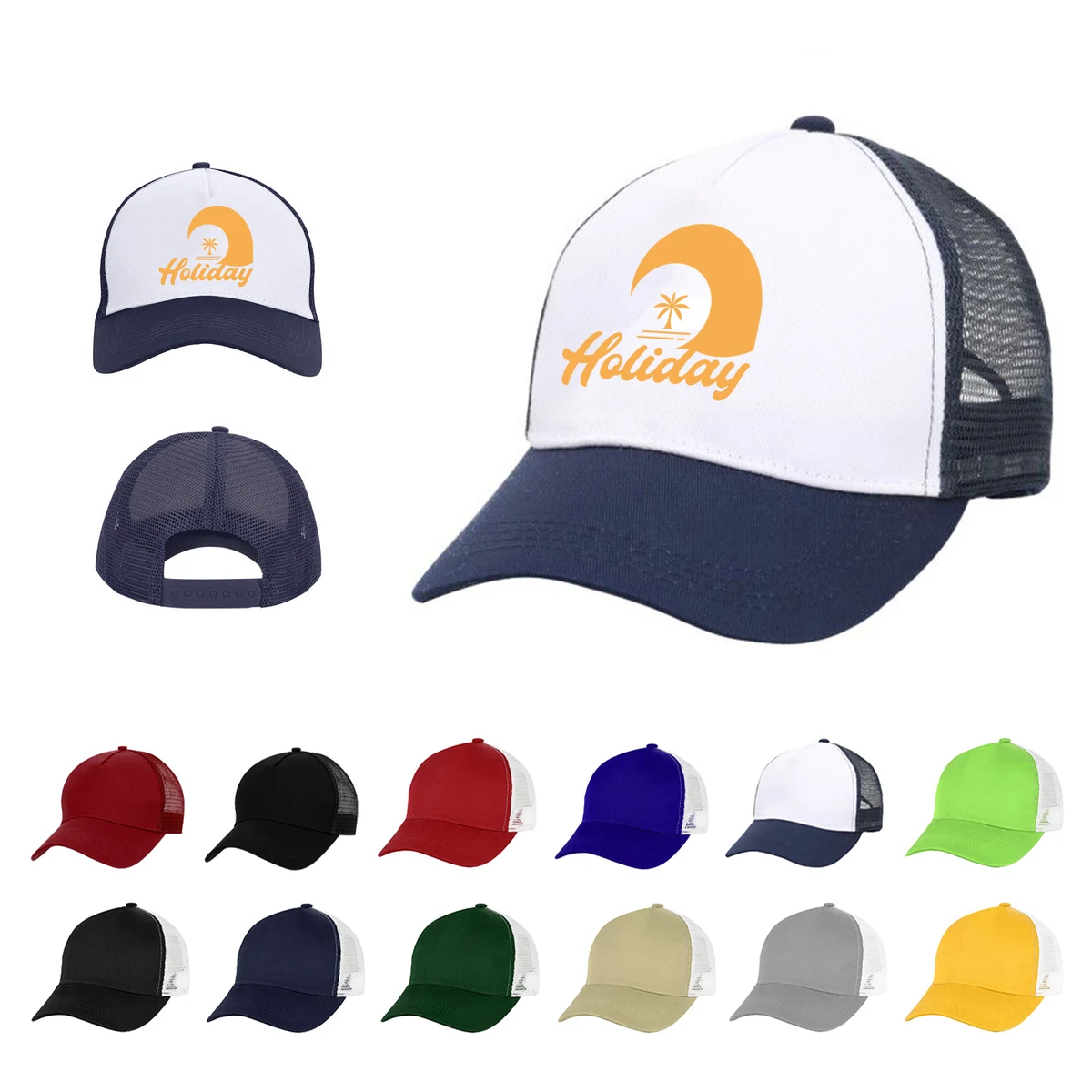 5 Panel Structured Trucker Cap W/Snapback 1