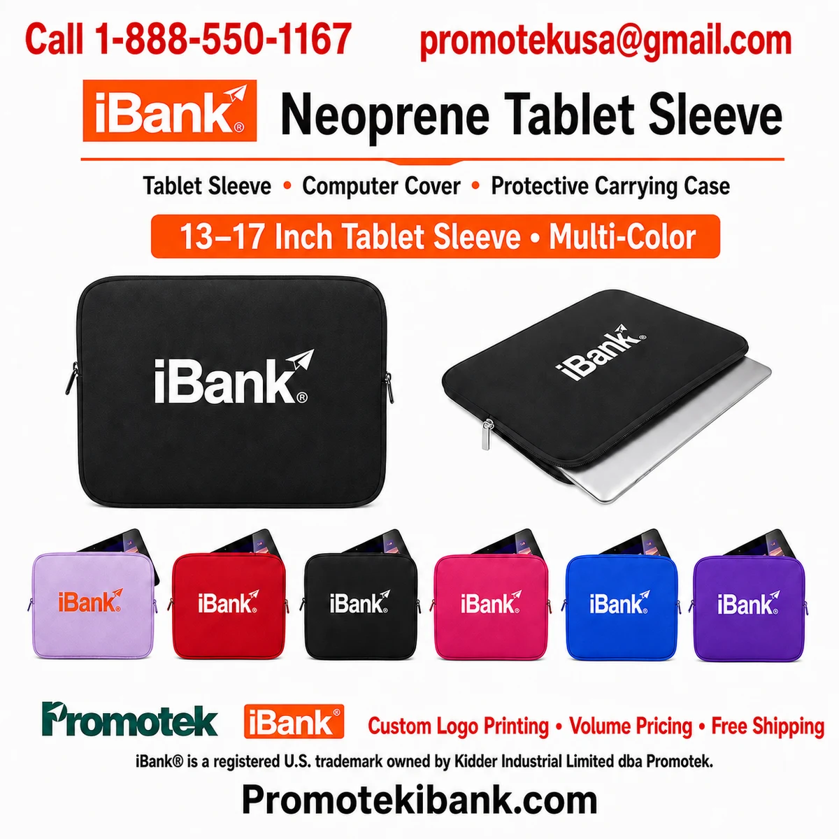 iBank ® 15" Neoprene Zippered Case 1