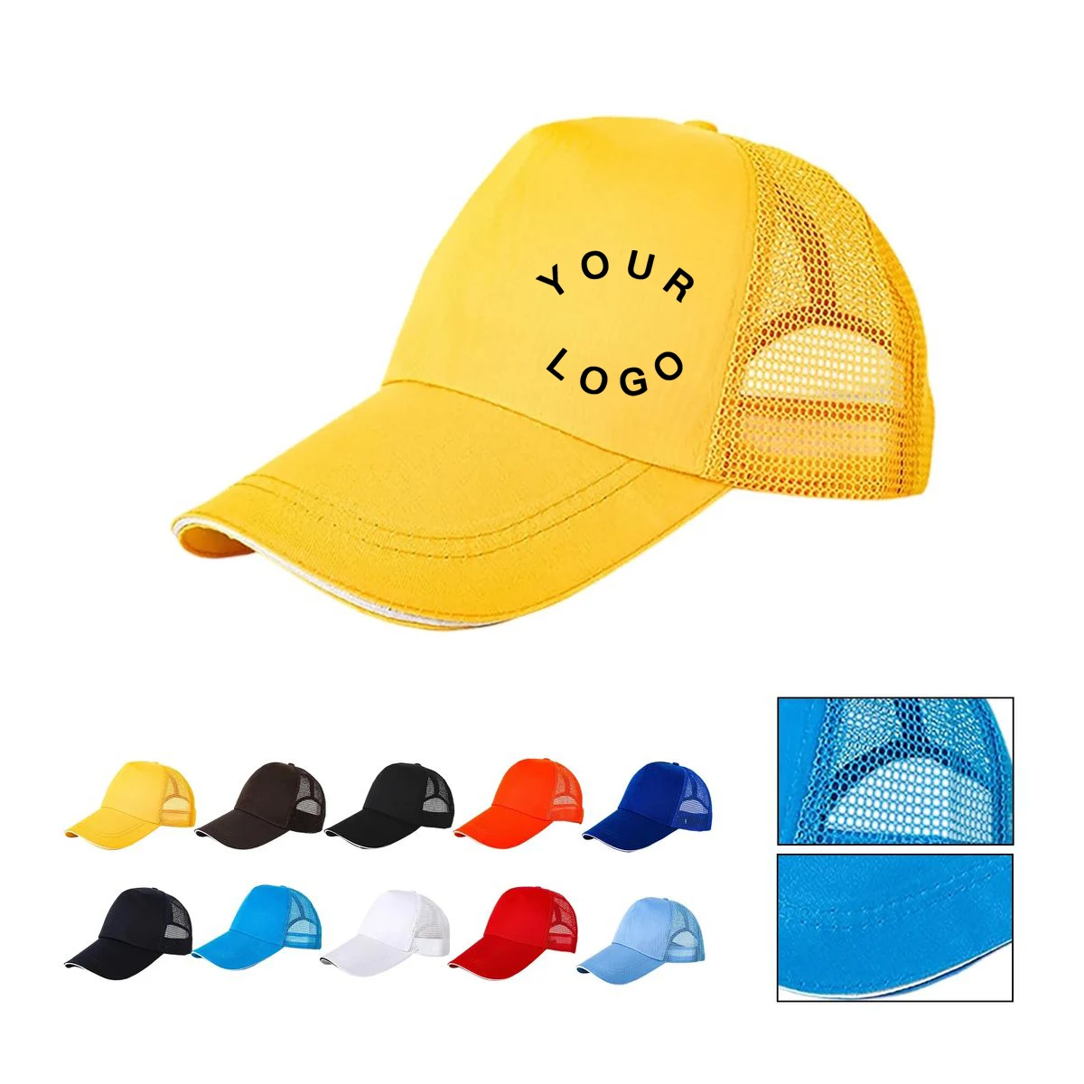 Distressed Cotton Front Trucker Hat with Mesh 1