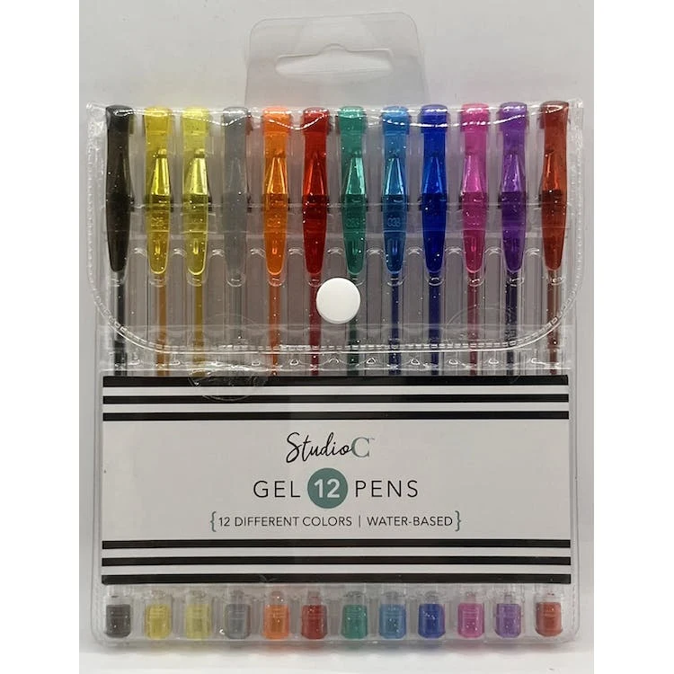 Gel Pens - 12 Colors Water Based 1