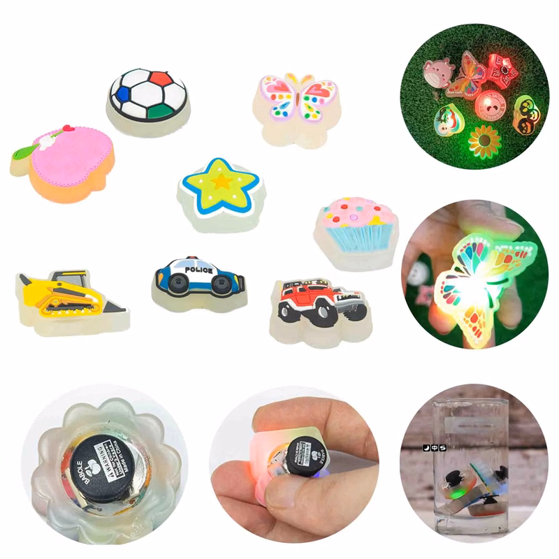 LED Light Up and Glow in the Dark Decoration Charms Shoes