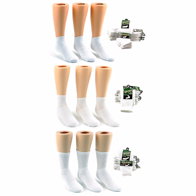 Kids' Sock Combos - White Size 6-8