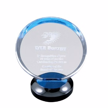 8" Blue Halo Acrylic Award with Base