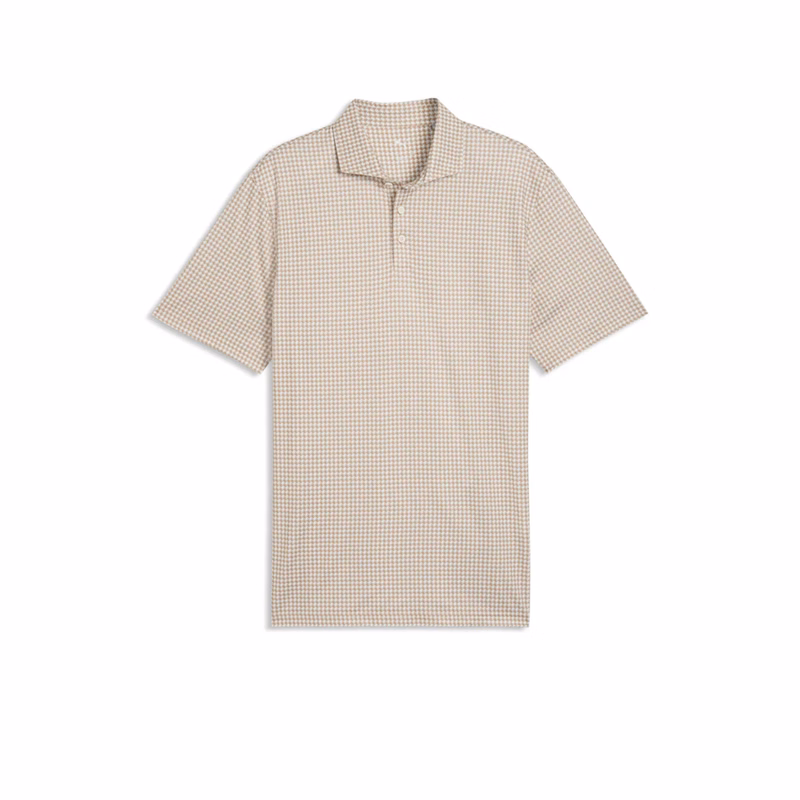 PUMA® Men's CLOUDSPUN Mono Check BN Golf Polo Shirt with UPF 40+ Protection
