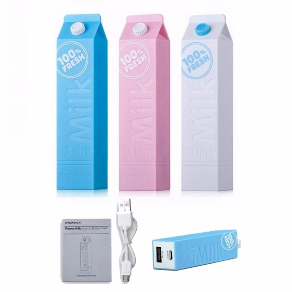 2600ML Milk Box Portable Power For Cell Phone