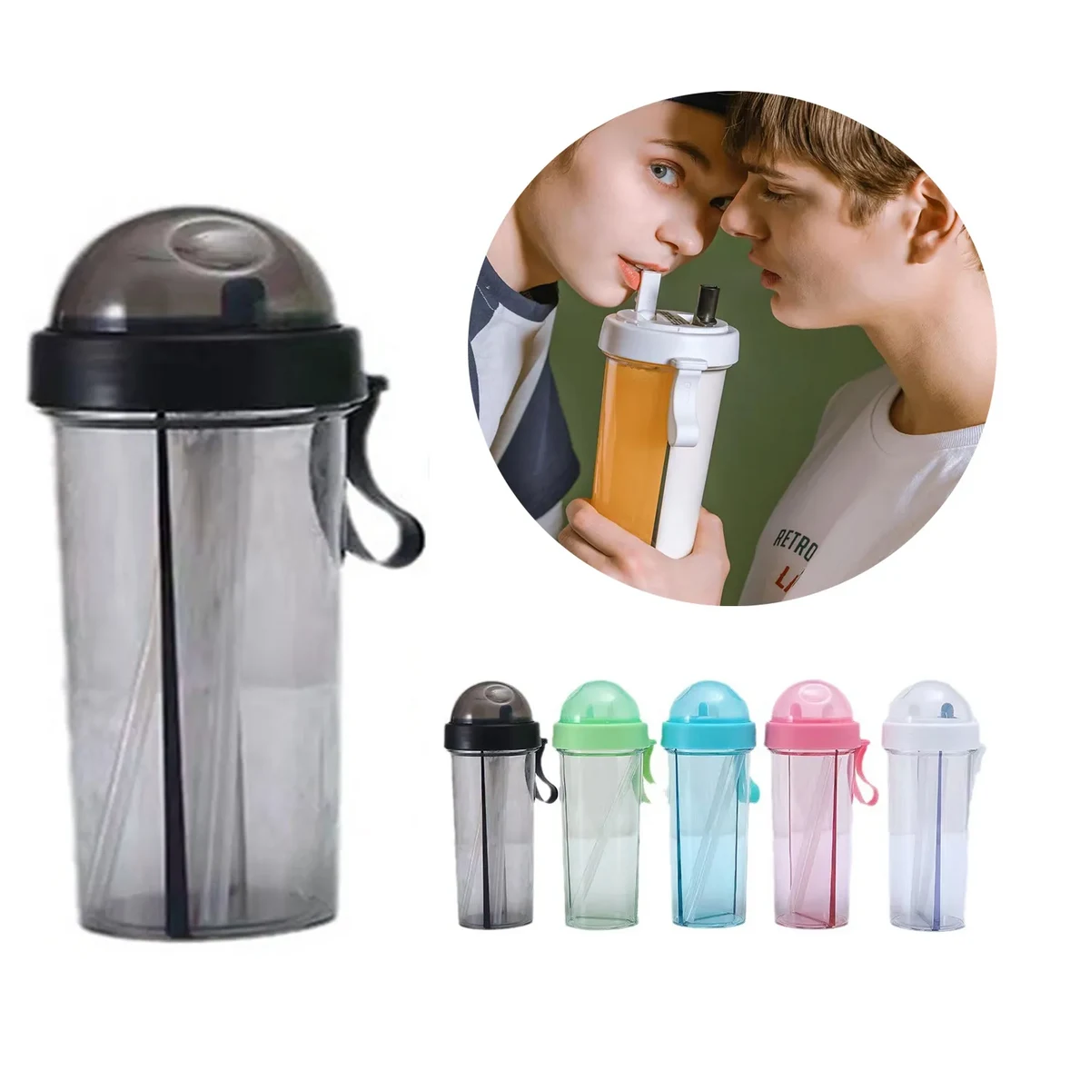 20OZ Double Sippy Cup With Straw 1