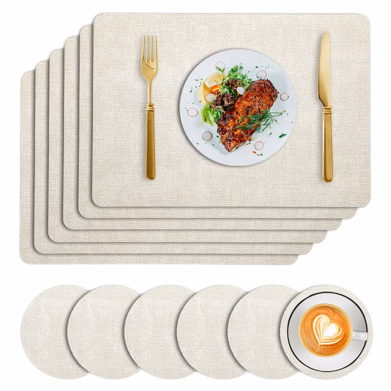 Custom Woven Texture Cut Edge PVC Placemat