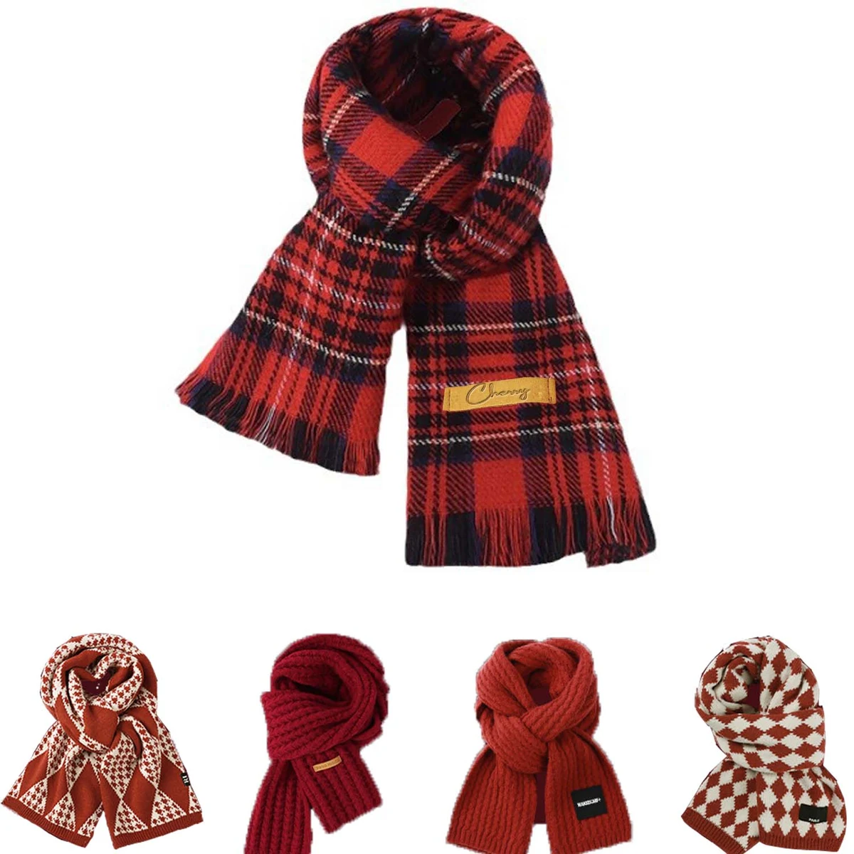 Christmas knitted scarf 1