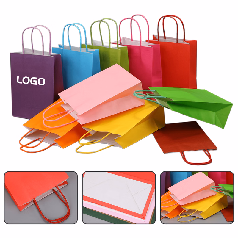 Eco-Friendly Colorful Takeout Retail Kraft Paper Gift Bag