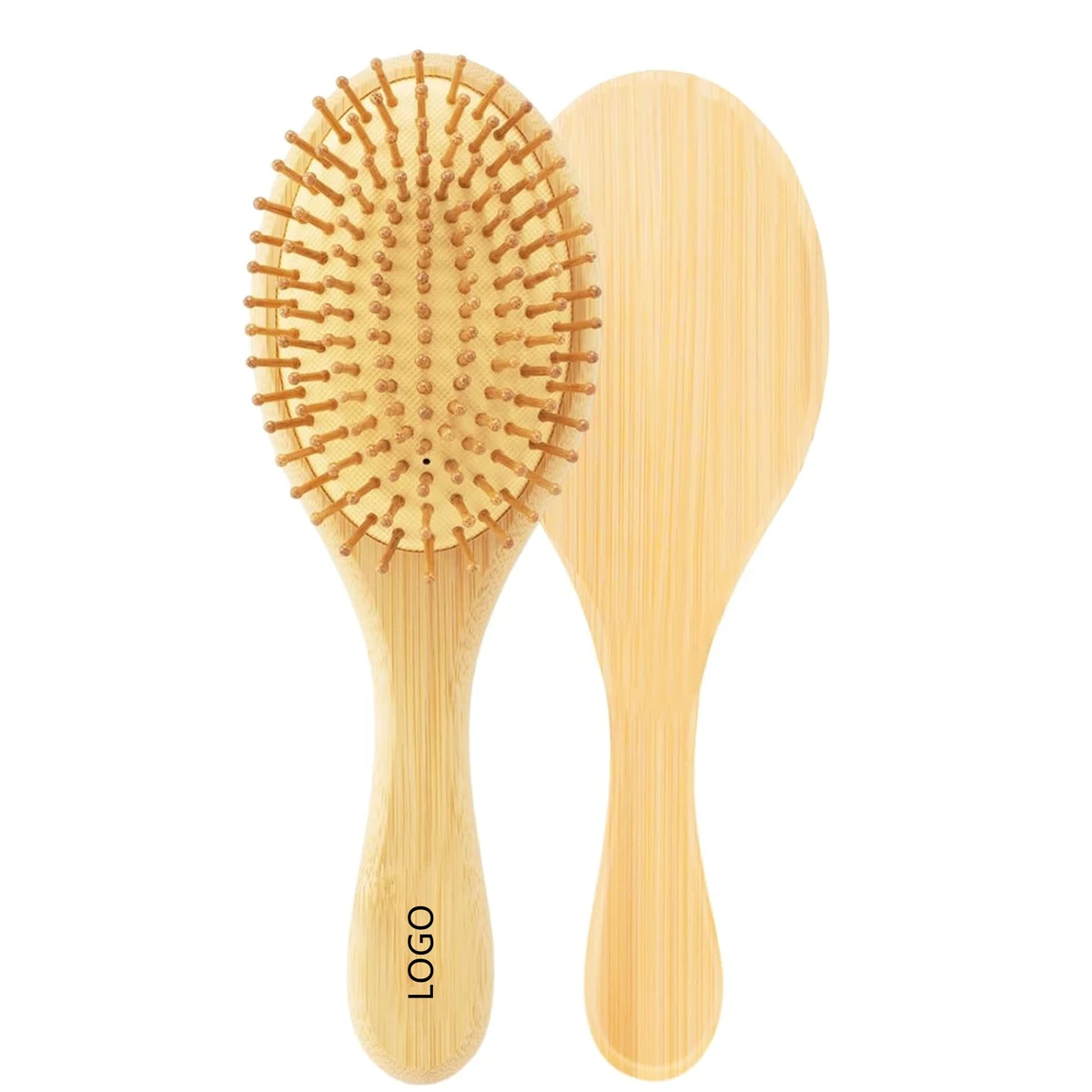 Oval Bamboo Paddle Hair Brush With Bamboo Bristles For Men Women 1