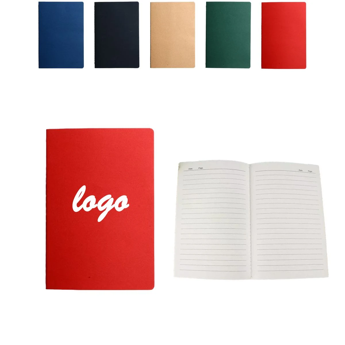 A5 Kraft Paper Stitched Notebook Custom Logo 1