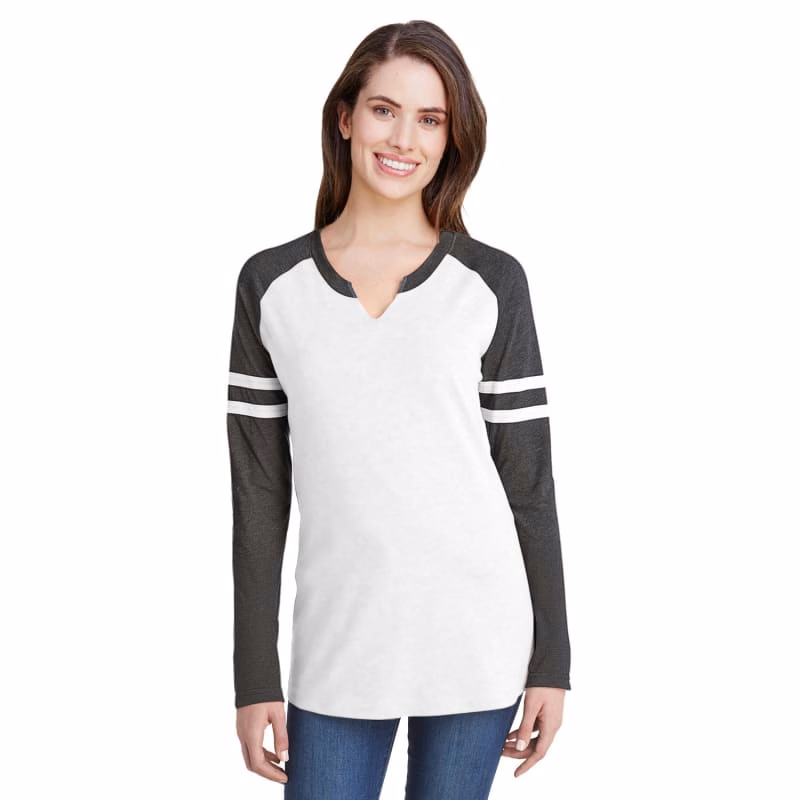LAT Ladies' Gameday Mash-Up Long Sleeve Fine Jersey T-Shirt