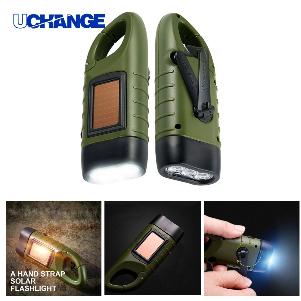 Hand Crank Solar LED Flashlight 1