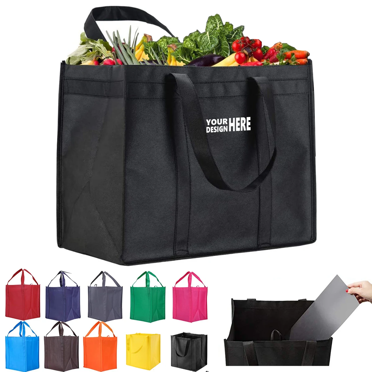 Large Reusable Non-Woven Grocery Tote - Eco-Friendly 1