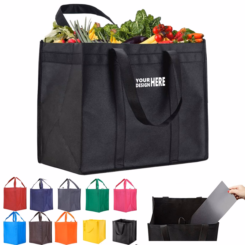 Large Reusable Non-Woven Grocery Tote - Eco-Friendly